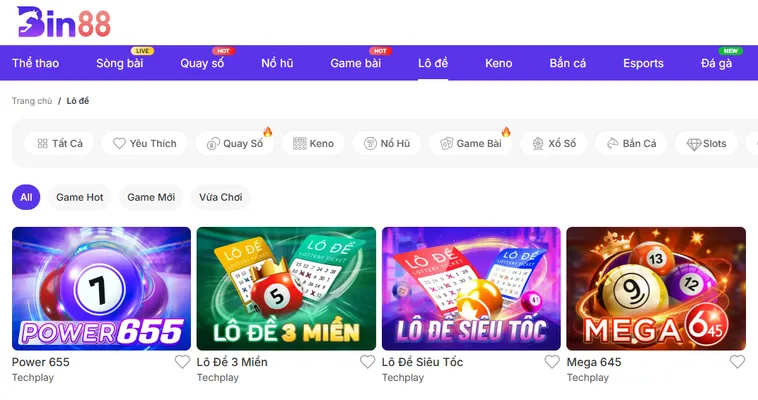 Đa Dạng Trò Chơi Lô Đề Bin88 Điểm Đến Uy Tín Với Tỷ Lệ Ăn Thưởng Cao Nhất Thị Trường