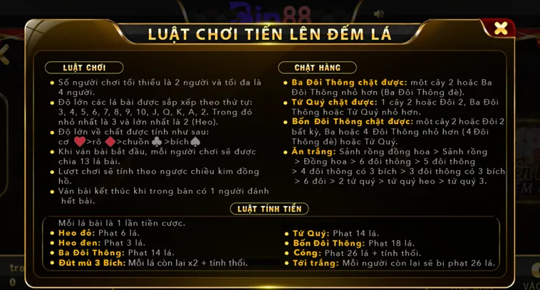 Chiến Thuật Chơi Tiến Lên Đếm Lá Tại Bin88 Từ Các Cao Thủ